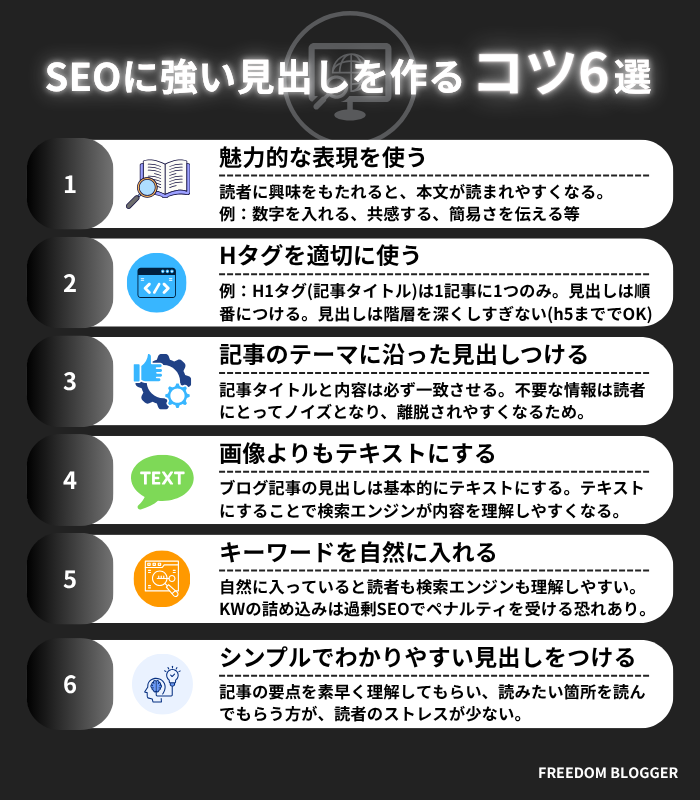 SEOに強いブログ見出しを作る5つのポイント